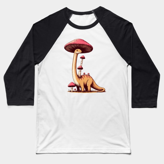 Kawaii simple Mushroom Hat Dinosaur Bronotosaurus Baseball T-Shirt by TomFrontierArt